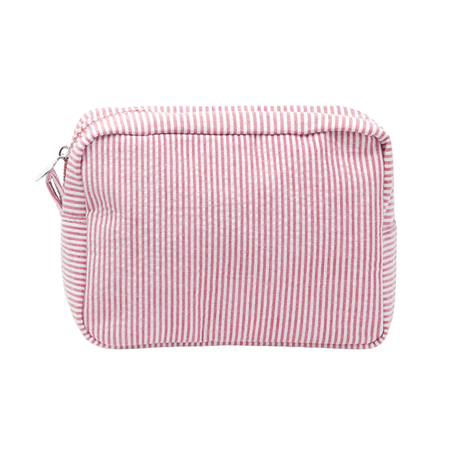 Red Seersucker Cosmetic Bag