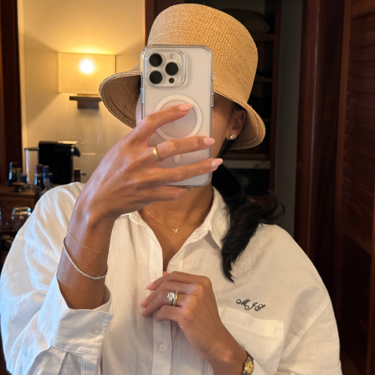 White Custom Boyfriend Button-Down