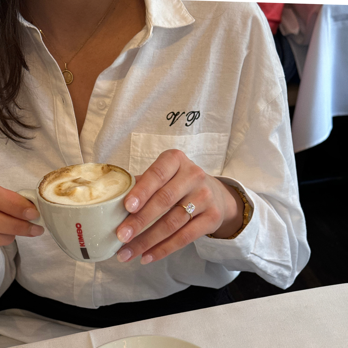 White Custom Boyfriend Button-Down