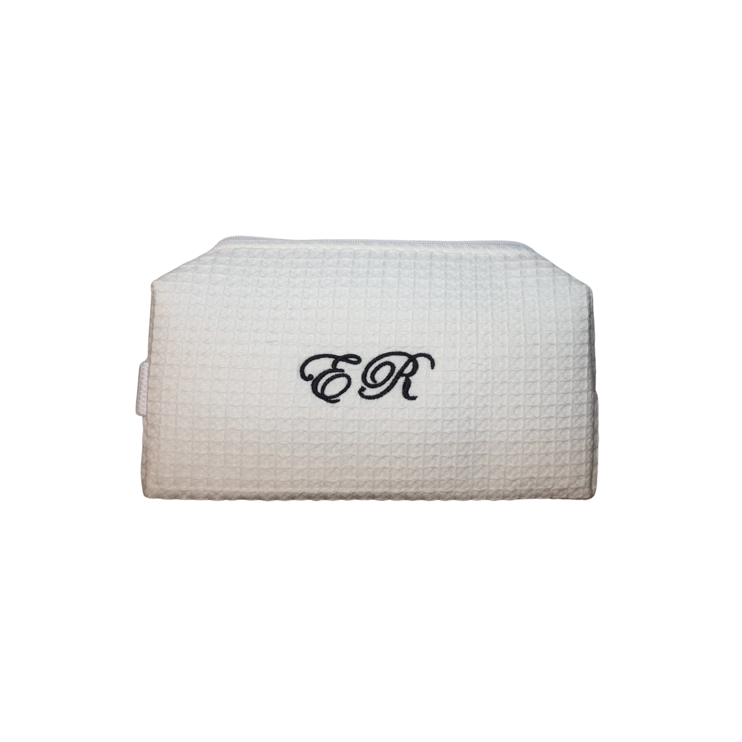 Small White Waffle Cosmetic Bag